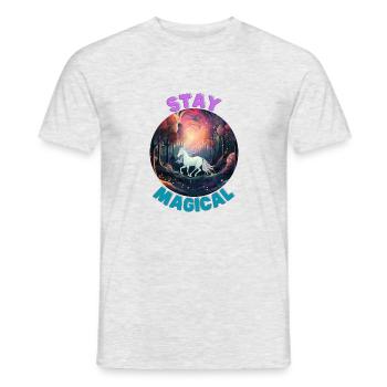 Unicorn2 - Männer T-Shirt - Grau meliert - Vorne - AI Model Male 178 dark (178cm)