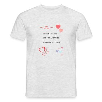 Design Er: Hab Dir Lieb R.St - Männer T-Shirt - Grau meliert - Vorne - AI Model Male 178 dark (178cm)