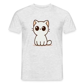 Cat - Men's T-Shirt - heather grey - Front - AI Model Male 178 dark (178cm)