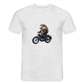 Hérisson motard - T-shirt homme - gris chiné - Devant - AI Model Male 178 dark (178cm)