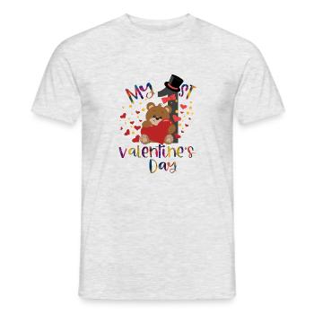 xoxo love you amore Blumen Frauen Valentinstag 14 - Männer T-Shirt - Grau meliert - Vorne - AI Model Male 178 dark (178cm)