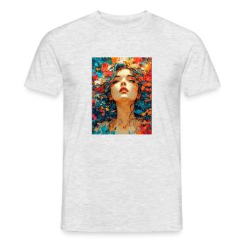 Autumn composition - Men's T-Shirt - heather grey - Front - AI Model Male 178 dark (178cm)