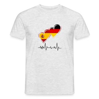 Spanien und Deutschland - Männer T-Shirt - Grau meliert - Vorne - AI Model Male 178 dark (178cm)