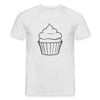 Dessin animé de cupcake – Motif de pâtisserie sucrée - T-shirt homme - gris chiné - Devant - AI Model Male 178 dark (178cm)