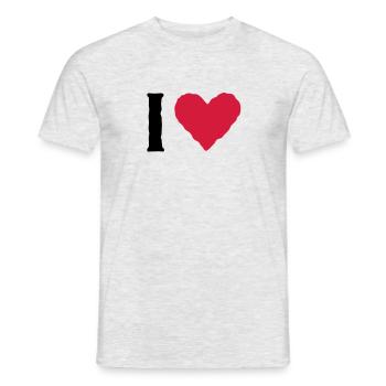 I love ... - Men's T-Shirt - heather grey - Front - AI Model Male 178 dark (178cm)