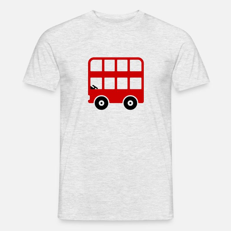 Doppeldecker Bus Comic - Männer T-Shirt - Grau meliert