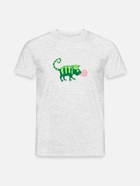 Chamäleon Silhoutte Doktorhut Examen Promotion - Männer T-Shirt - Grau meliert