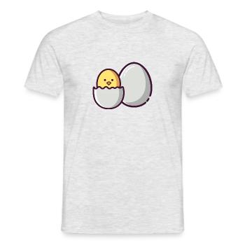 mignon poussin de Pâques éclos dans le passé - T-shirt homme - gris chiné - Devant - AI Model Male 178 dark (178cm)