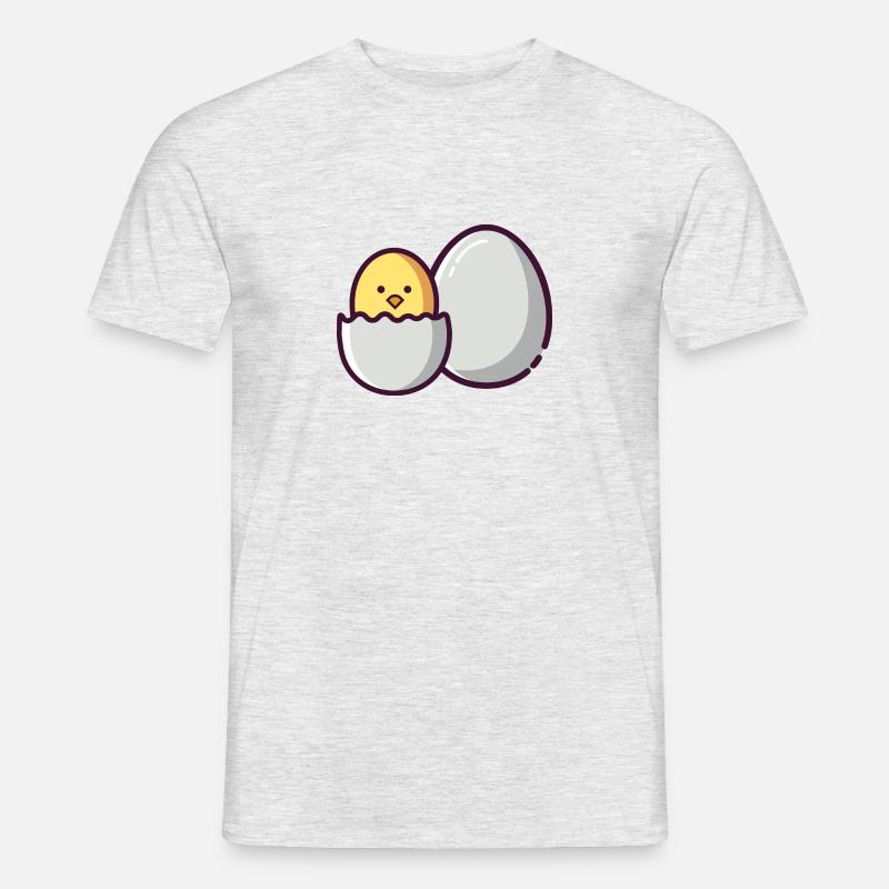 mignon poussin de Pâques éclos dans le passé - T-shirt homme - gris chiné