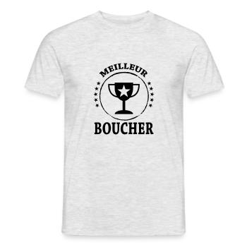 Meilleur Boucher - T-shirt homme - gris chiné - Devant - AI Model Male 178 dark (178cm)