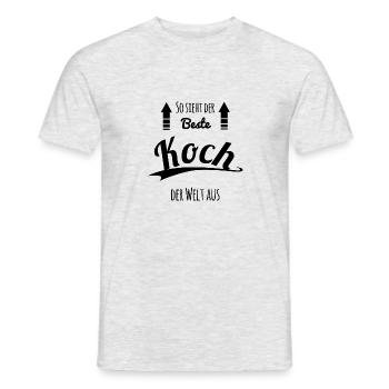 Koch - Männer T-Shirt - Grau meliert - Vorne - AI Model Male 178 dark (178cm)