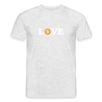 I Love Bitcoin - Men's T-Shirt - heather grey - Front - AI Model Male 178 dark (178cm)