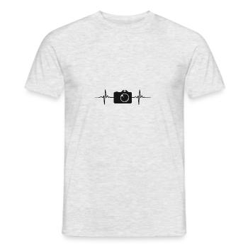 Photo heartbeat - Men's T-Shirt - heather grey - Front - AI Model Male 178 dark (178cm)
