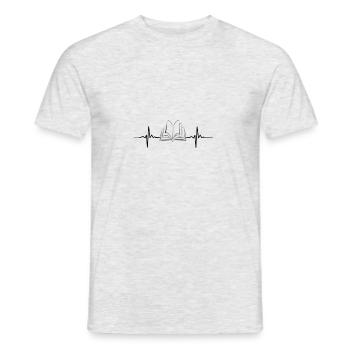 Buch Herzschlag - Männer T-Shirt - Grau meliert - Vorne - AI Model Male 178 dark (178cm)