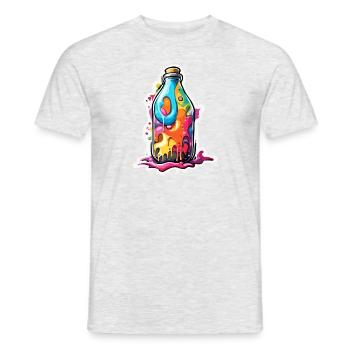 Magische Flasche / Korken / bunt / farbenfroh - Männer T-Shirt - Grau meliert - Vorne - AI Model Male 178 dark (178cm)