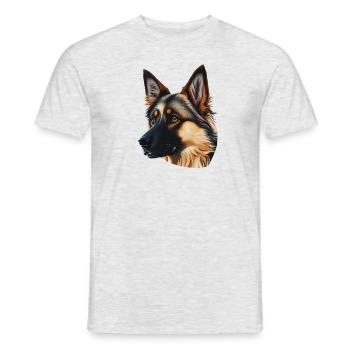Malinois belge en tant que portraits de tête colorés - T-shirt homme - gris chiné - Devant - AI Model Male 178 dark (178cm)