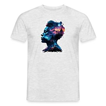 Silhouette / Forest / Portrait / Trees / Person - Men's T-Shirt - heather grey - Front - AI Model Male 178 dark (178cm)