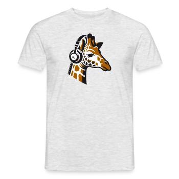 Girafe avec écouteurs - T-shirt homme - gris chiné - Devant - AI Model Male 178 dark (178cm)