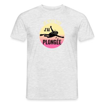 Je peux pas j'ai plongée - T-shirt homme - gris chiné - Devant - AI Model Male 178 dark (178cm)