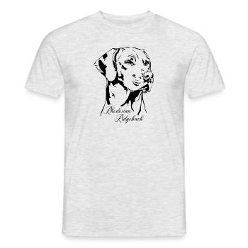 RHODESIAN RIDGEBACK RR Hundeportrait Wilsigns - Männer T-Shirt - Grau meliert - Vorne - AI Model Male 178 dark (178cm)