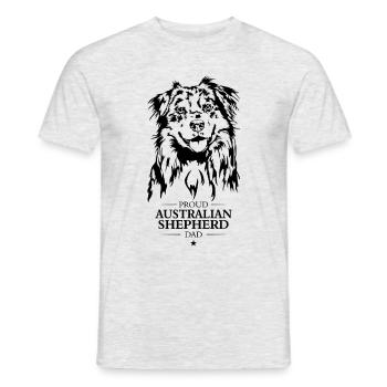 Australian Shepherd Dad Hunde Hütehunde Wilsigns - Männer T-Shirt - Grau meliert - Vorne - AI Model Male 178 dark (178cm)