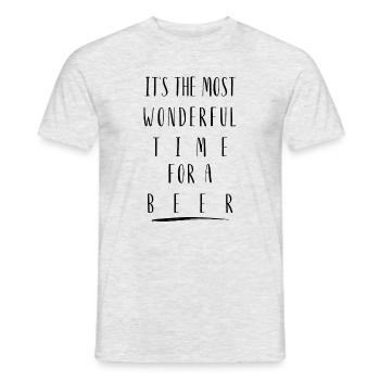 C’est le moment le plus merveilleux pour une bière - T-shirt homme - gris chiné - Devant - AI Model Male 178 dark (178cm)