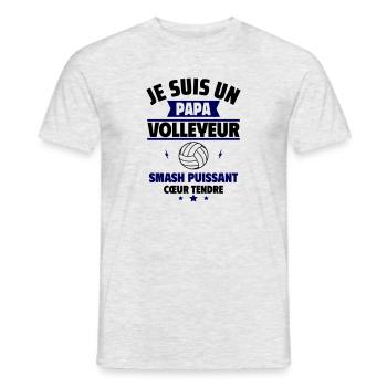Je suis un papa volleyeur,volley,Volleyball,Sport - T-shirt homme - gris chiné - Devant - AI Model Male 178 dark (178cm)