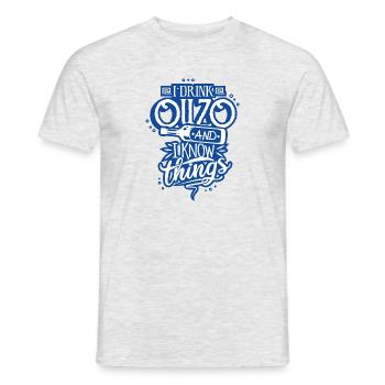 Ouzo Anisschnaps Greece Alcohol Greek - Men's T-Shirt - heather grey - Front - AI Model Male 178 dark (178cm)