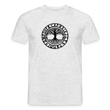 Yggdrasil Runenkreis - Männer T-Shirt - Grau meliert - Vorne - AI Model Male 178 dark (178cm)
