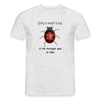 Après le maillot à pois il me manque que le vélo - T-shirt homme - gris chiné - Devant - AI Model Male 178 dark (178cm)