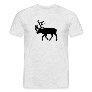 caribou - reindeer - christmas - xmas - Men's T-Shirt - heather grey - Front - AI Model Male 178 dark (178cm)