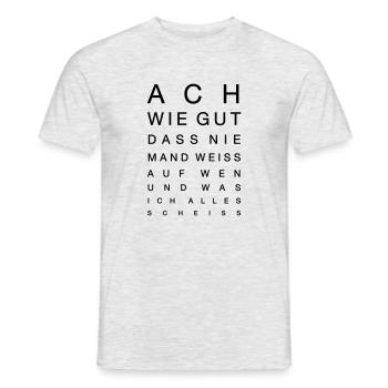 Sehtest - Ach wie gut ... Augenarzt Optiker - Männer T-Shirt - Grau meliert - Vorne - AI Model Male 178 dark (178cm)