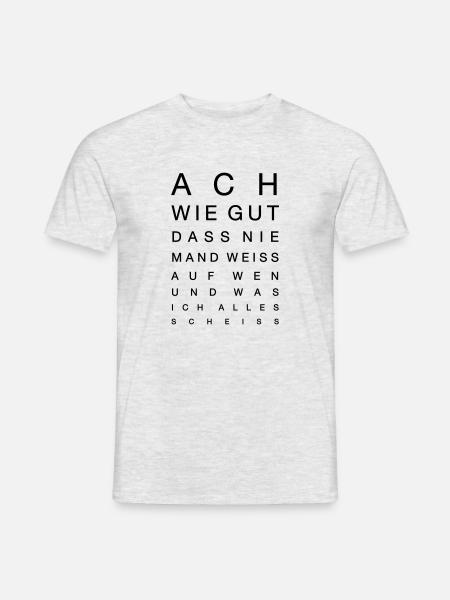 Sehtest - Ach wie gut ... Augenarzt Optiker - Männer T-Shirt - Grau meliert