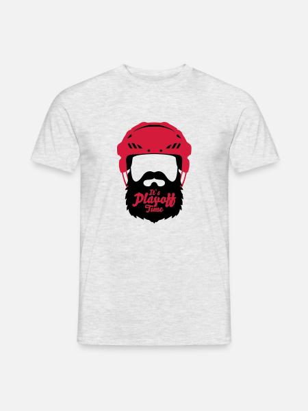 Eishockey Playoff Bart - Hockey Beard Helmet 2 - Men's T-Shirt - heather grey