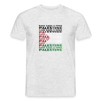 Free Palestine Palästina Flagge Frieden - Männer T-Shirt - Grau meliert - Vorne - AI Model Male 178 dark (178cm)