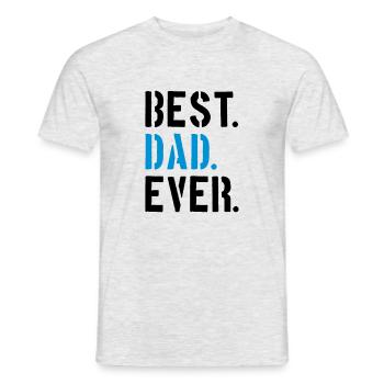text dad best ever amour papa meilleur monde fête des pères - T-shirt homme - gris chiné - Devant - AI Model Male 178 dark (178cm)
