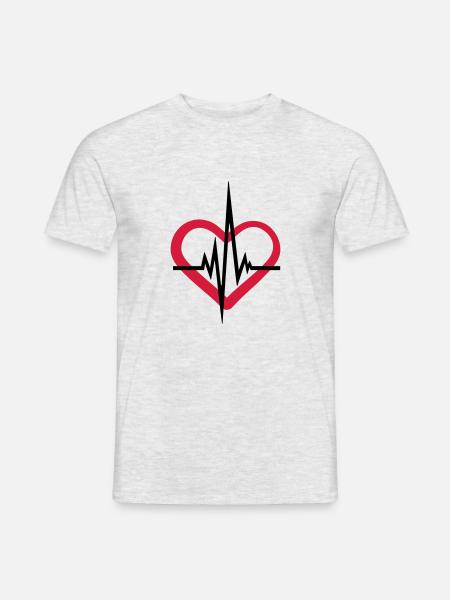 coeur stéthoscope écouter rythme cardiaque pouls médecin - T-shirt homme - gris chiné