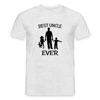 Oncle neveu cadeau oncle shirt silhoutte enfants - T-shirt homme - gris chiné - Devant - AI Model Male 178 dark (178cm)