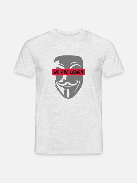 anonymous_we_are_legion_002 - Männer T-Shirt - Grau meliert