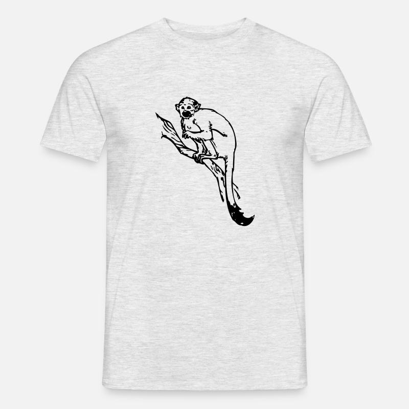 Niedlicher Affe auf Baum - Männer T-Shirt - Grau meliert