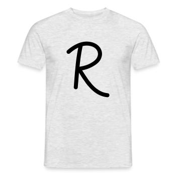 R - Men's T-Shirt - heather grey - Front - AI Model Male 178 dark (178cm)