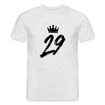29 Zahl Krone - Männer T-Shirt - Grau meliert - Vorne - AI Model Male 178 dark (178cm)
