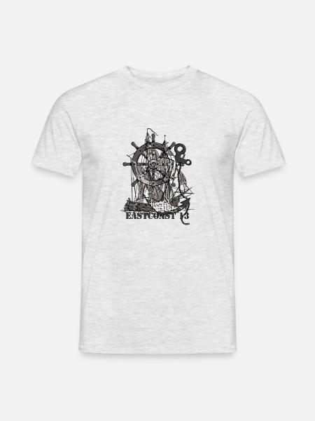 Eastcoast 13, wenn dir der Wind um die Ohren bläst - Männer T-Shirt - Grau meliert