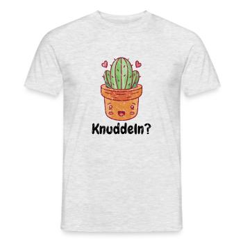 Kaktus zum Knuddeln- Lustiger süßer Kaktus - Männer T-Shirt - Grau meliert - Vorne - AI Model Male 178 dark (178cm)