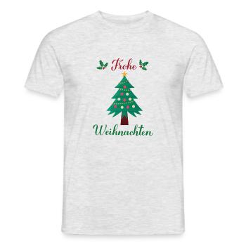 Weihnachten mit Tannenbaum - Männer T-Shirt - Grau meliert - Vorne - AI Model Male 178 dark (178cm)