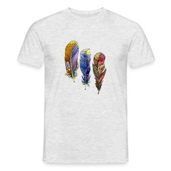 Feder - Männer T-Shirt - Grau meliert - Vorne - AI Model Male 178 dark (178cm)