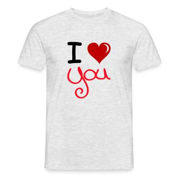 i love you 2 - Männer T-Shirt - Grau meliert - Vorne - AI Model Male 178 dark (178cm)