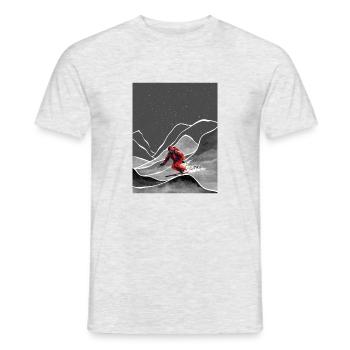 Skifahren in den Schneebergen Snowy Mountain Ski - Männer T-Shirt - Grau meliert - Vorne - AI Model Male 178 dark (178cm)