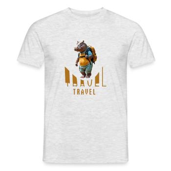 hippo - Männer T-Shirt - Grau meliert - Vorne - AI Model Male 178 dark (178cm)
