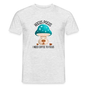Hokuspokus Ich brauche Kaffee, um mich zu konzentrieren - Männer T-Shirt - Grau meliert - Vorne - AI Model Male 178 dark (178cm)